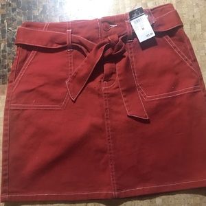 NWT! Brand new rust denim mini skirt
